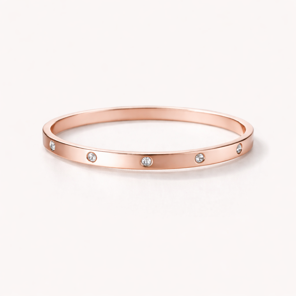 Luxury Rose Gold Crystal Bangle – Minimal Elegant Bracelet for Women (Copy)
