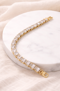 Luxury Gold Tennis Bracelet – Premium Cubic Zirconia Crystal Hand Cuff