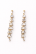 Luxury Crystal Drop Earrings – Elegant Gold Cascading Statement Earrings
