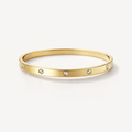 Luxury Gold Crystal Bangle – Minimal Elegant Bracelet for Women