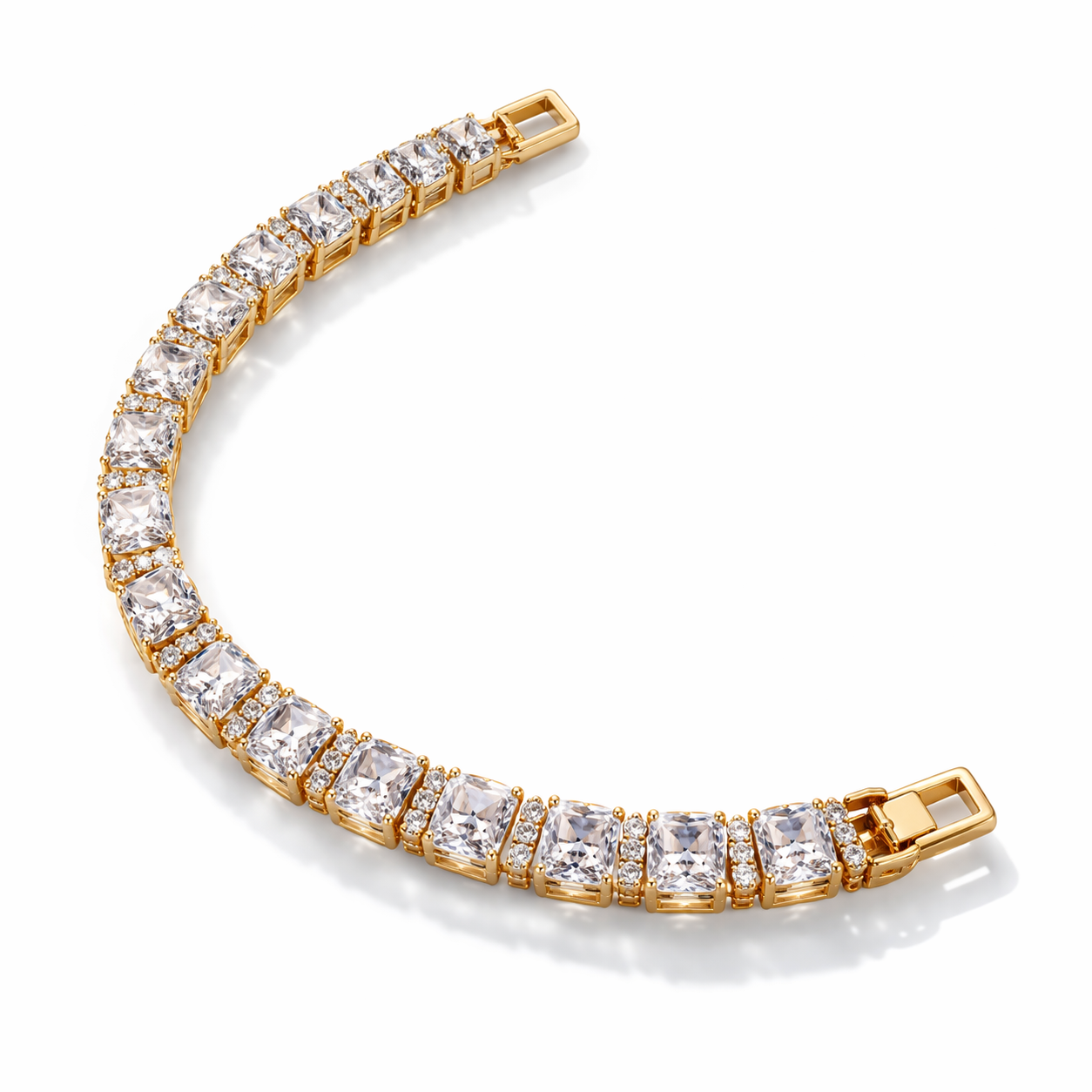 Luxury Gold Tennis Bracelet – Premium Cubic Zirconia Crystal Hand Cuff