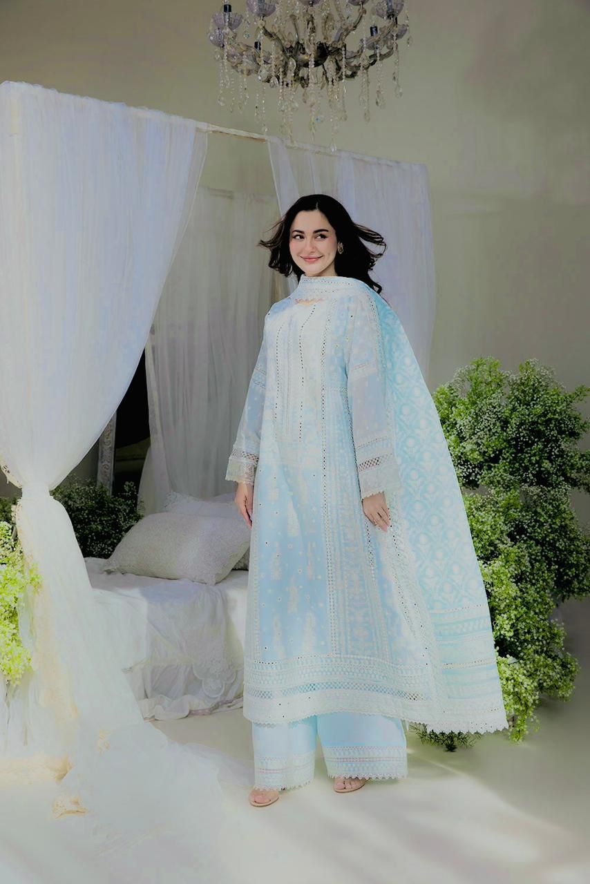 Luxury 3-Piece Embroidered Airjet Lawn Suit