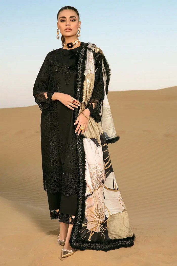 Luxury Chikankari & Silk 3-Piece Embroidered Suit