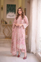 Luxury Fully Embroidered 3-Piece Lawn Suit with Net Dupatta