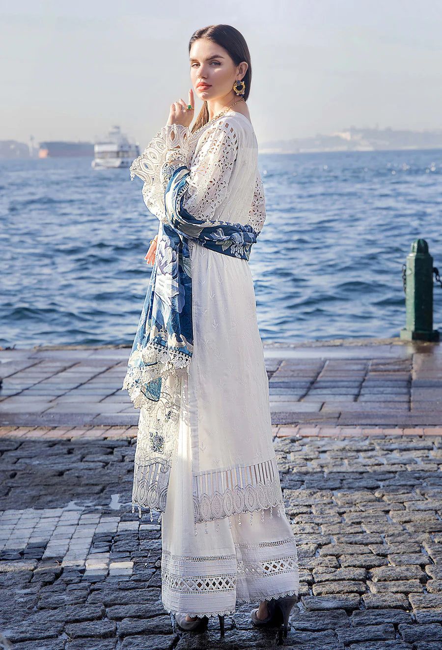 Luxury Chikankari & Silk 3-Piece Embroidered Lawn Suit