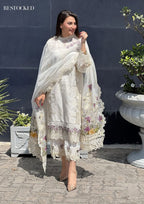 Luxury Schiffli Embroidered Lawn Suit with Organza Dupatta