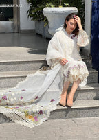 Luxury Schiffli Embroidered Lawn Suit with Organza Dupatta