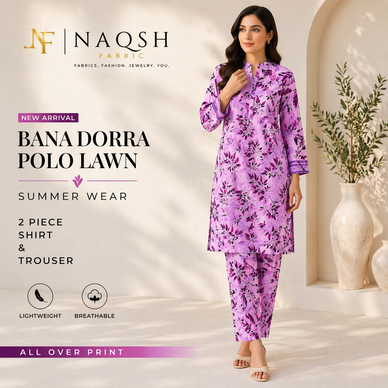 Premium Summer Lawn Bana Dora 2 Piece (PW)