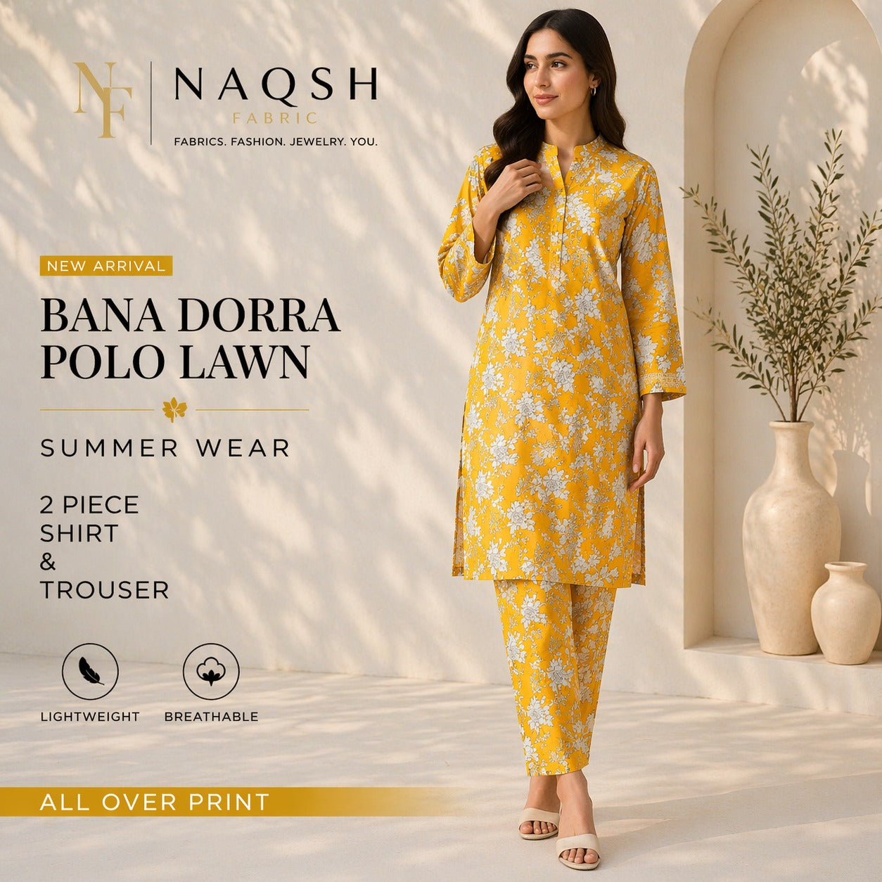 Premium Summer Lawn Bana Dora 2 Piece (YW)