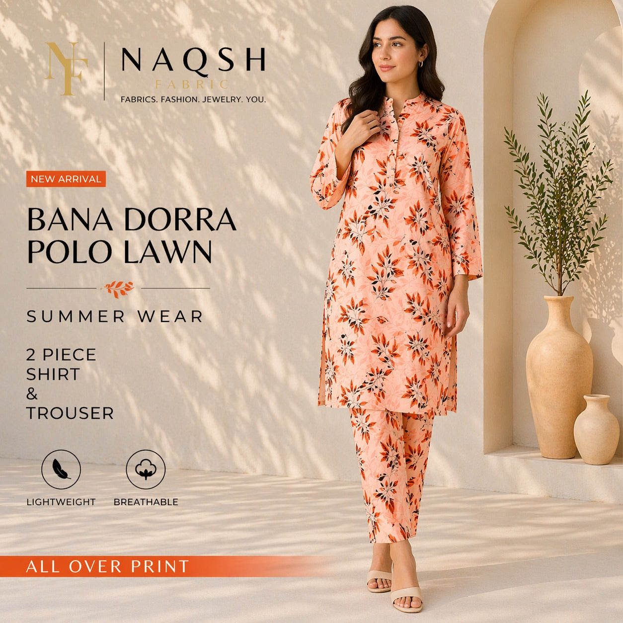 Premium Summer Lawn Bana Dora 2 Piece (PCW)