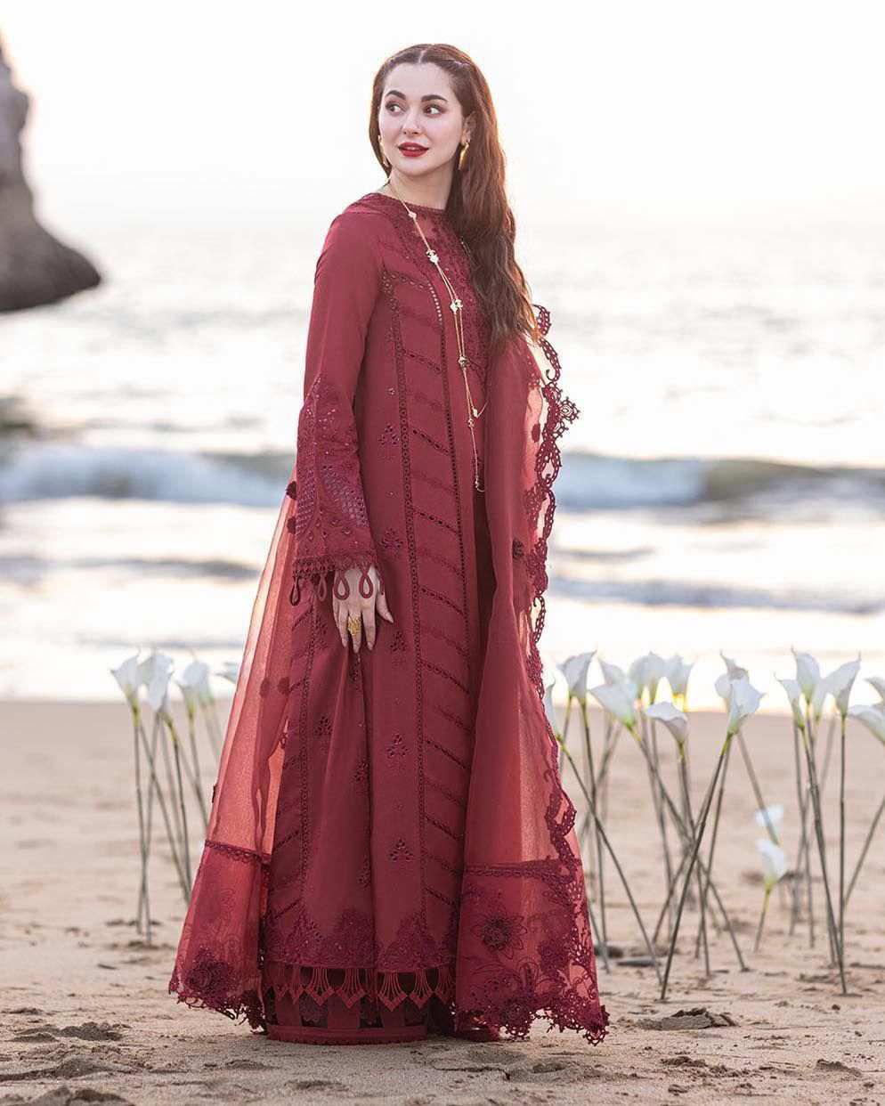 Premium Embroidered Lawn Suit with Cotton Net Dupatta
