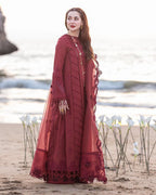 Premium Embroidered Lawn Suit with Cotton Net Dupatta