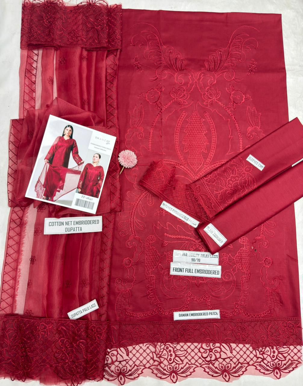Luxury Airjet Embroidered Lawn Suit – Premium Summer Edit