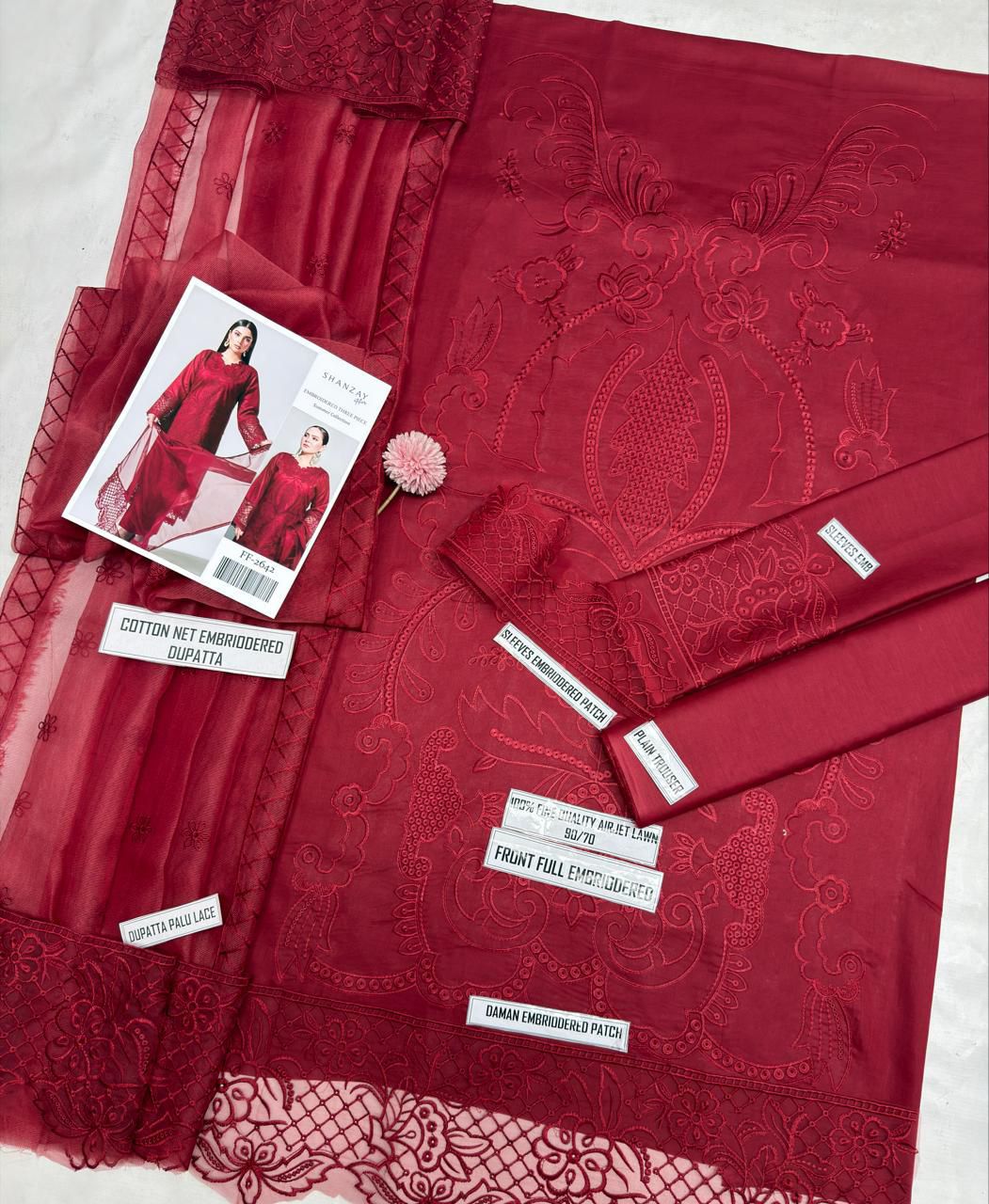 Luxury Airjet Embroidered Lawn Suit – Premium Summer Edit