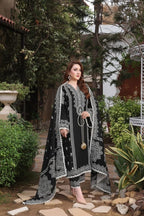 Premium Airjet Embroidered Lawn Suit with Printed Dupatta