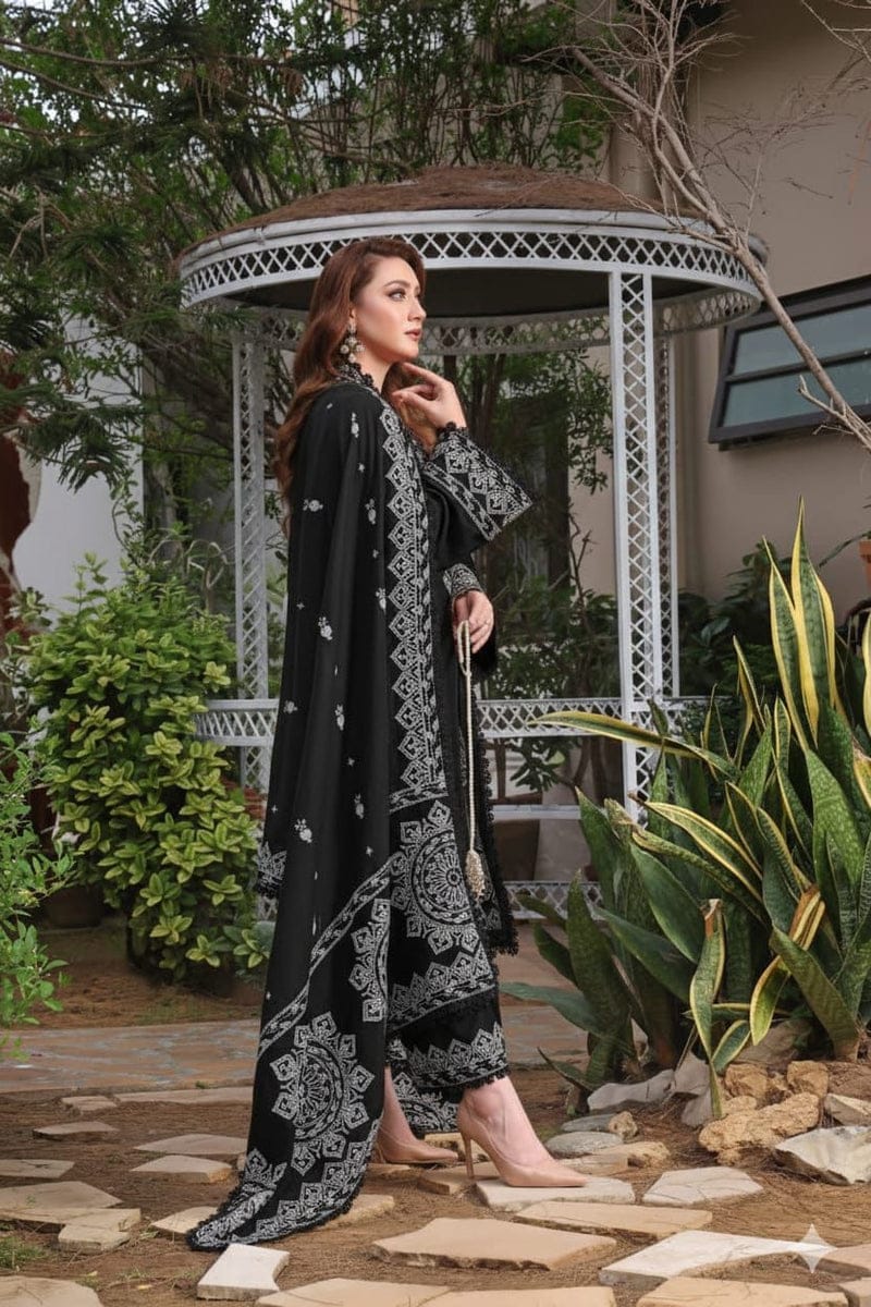 Premium Airjet Embroidered Lawn Suit with Printed Dupatta