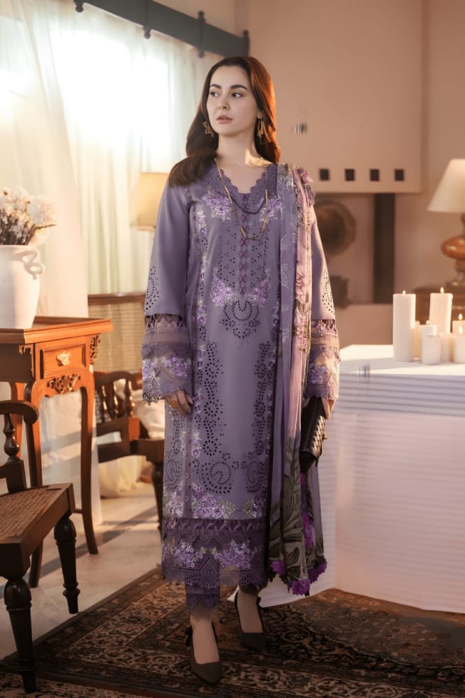 Premium Airjet Lawn Embroidered Suit with Digital Print Dupatta