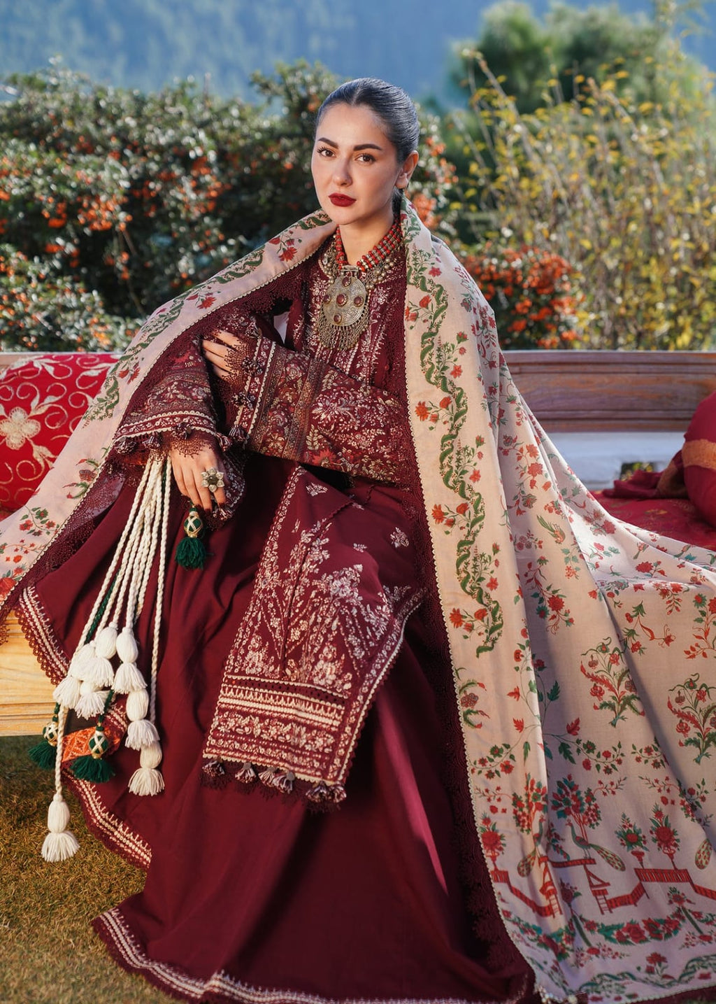 Embroidered Lawn Suit with Digital Print Voil Dobby Dupatta