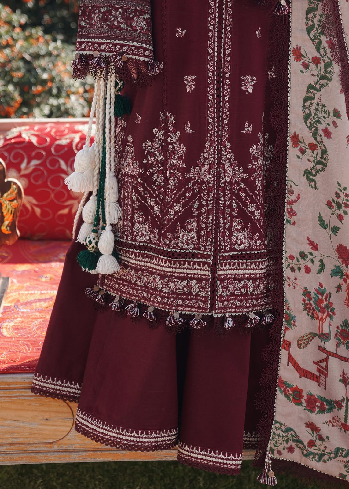 Embroidered Lawn Suit with Digital Print Voil Dobby Dupatta